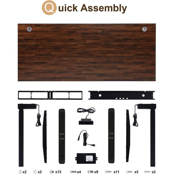 Sit Stand Desk, 46.25 H, Black, Laminate Wood, Metal 30 W X